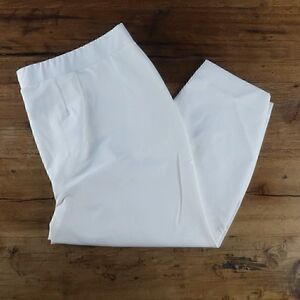 LANE BRYANT IVORY WHITE CAPRI HIGH WAIST PULL ON PANTS WITH ZIPPER POCKETS 24P